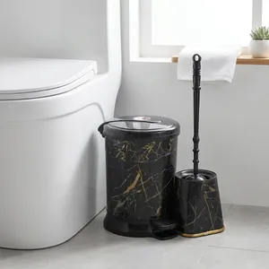 ست سطل زباله و فرچه ونوس پلاستیک مدل سنگی 20