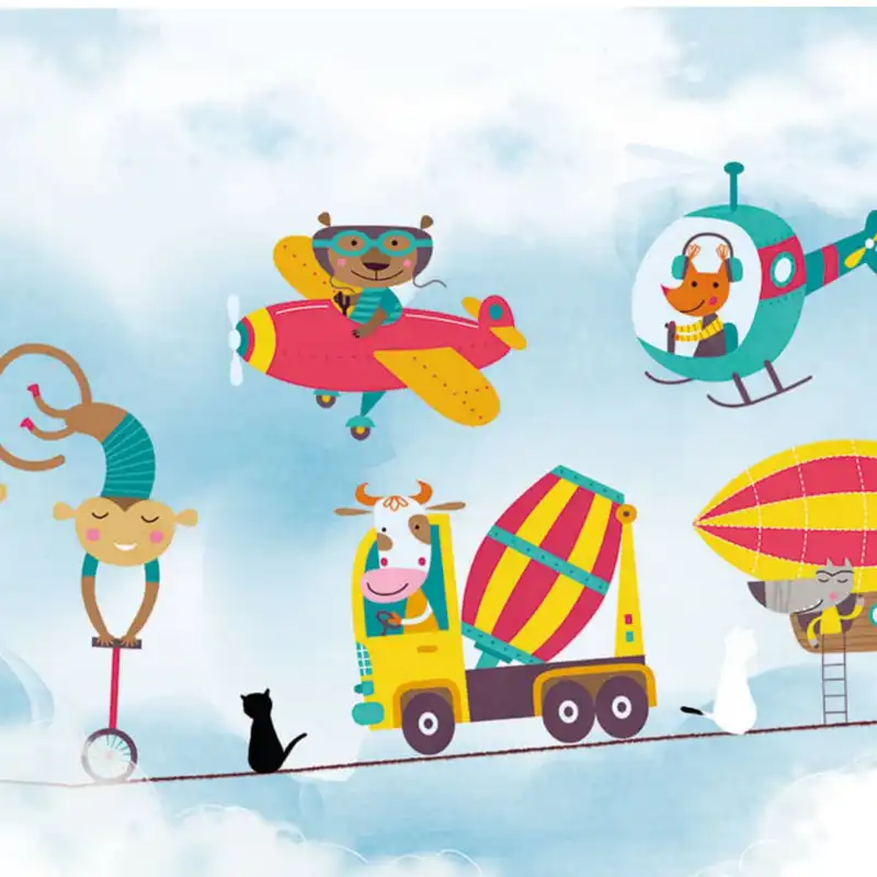 پوستر دیواری اتاق کودک طرح حیوانات مدل drv1104