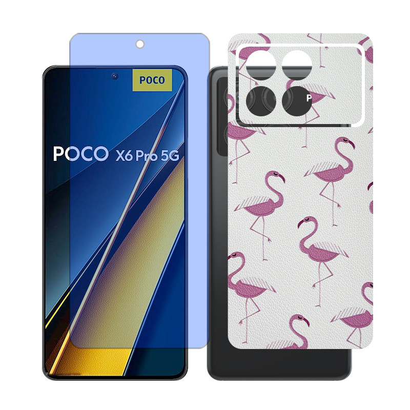 محافظ صفحه نمایش مات آنتی بلو گلس مدل Together مناسب برای گوشی موبایل شیائومی Poco X6 Pro به همراه برچسب پوششی پشت گوشی