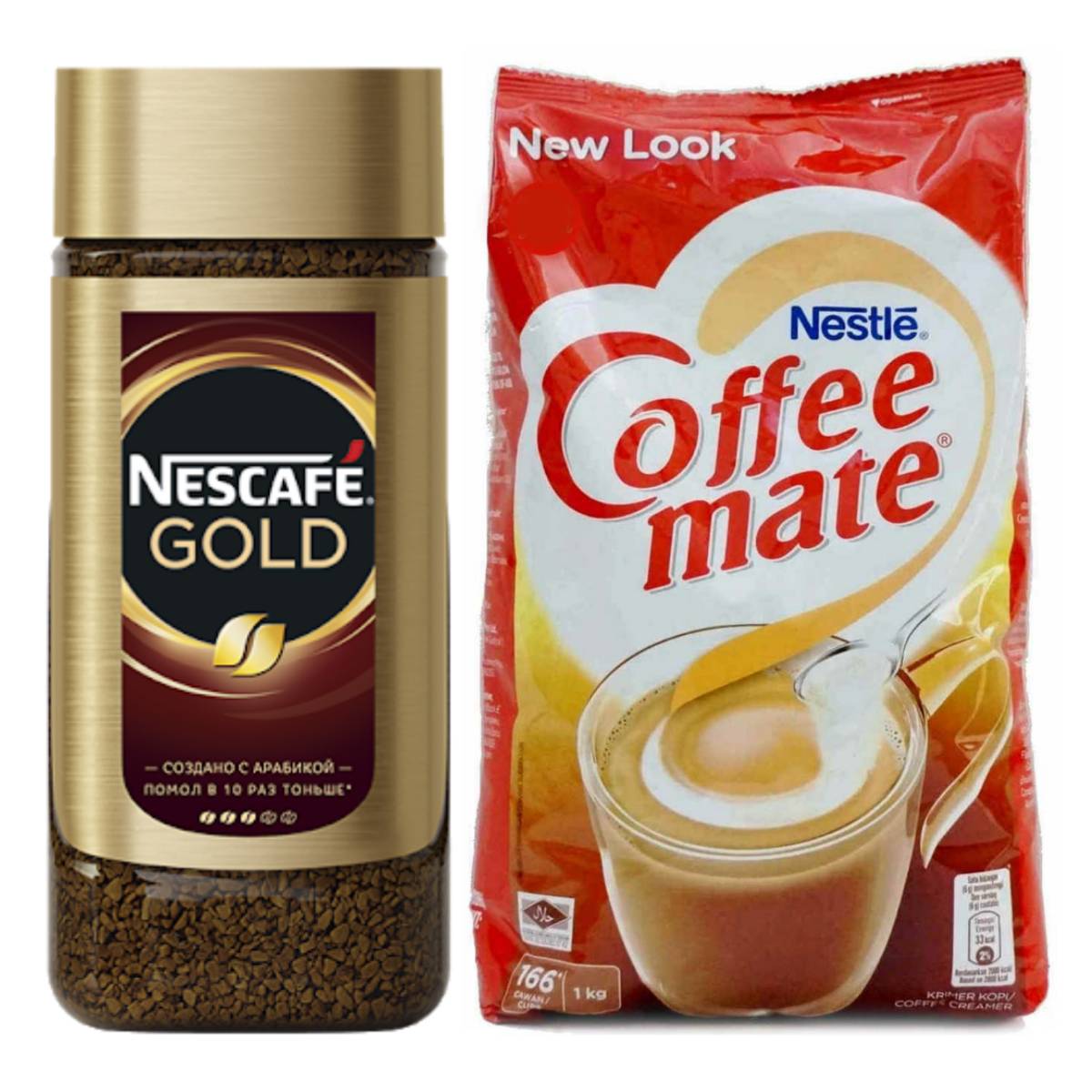 قهوه فوری گلد نسکافه - ۱۹۰ گرم به همراه کافی میت نستله - ۱ کیلوگرم