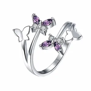  انگشتر طلا 18 عیار زنانه قیراط طرح پروانه کد GH403