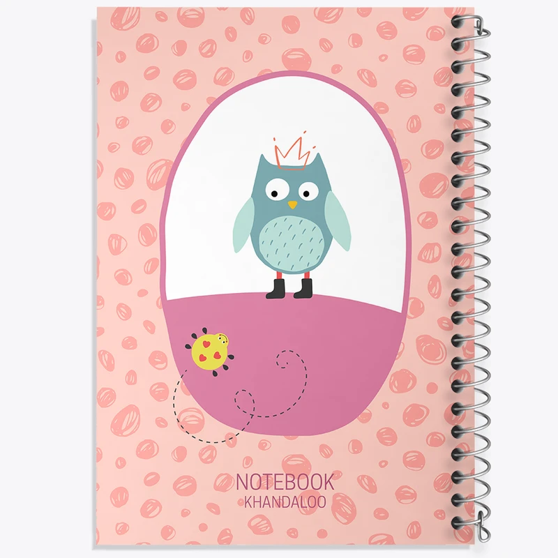 دفتر ژورنال نویسی 50 برگ خندالو مدل نقطه ای طرح جغد بامزه کد N1060