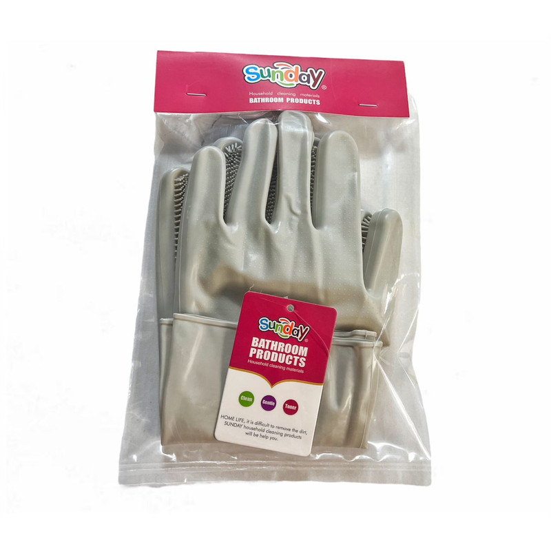 دستکش نظافت سان دی مدل سیلیکونی پرزدار کد 260