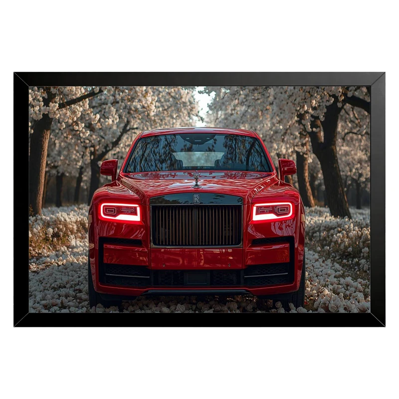 تابلو بکلیت طرح ماشین و خودرو Rolls-Royce Phantom مدل B-pe130230 فریم مشکی