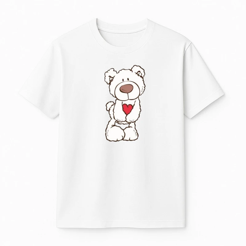 تی‌شرت آستین کوتاه دخترانه مدل خرس قلبی کد v29 
