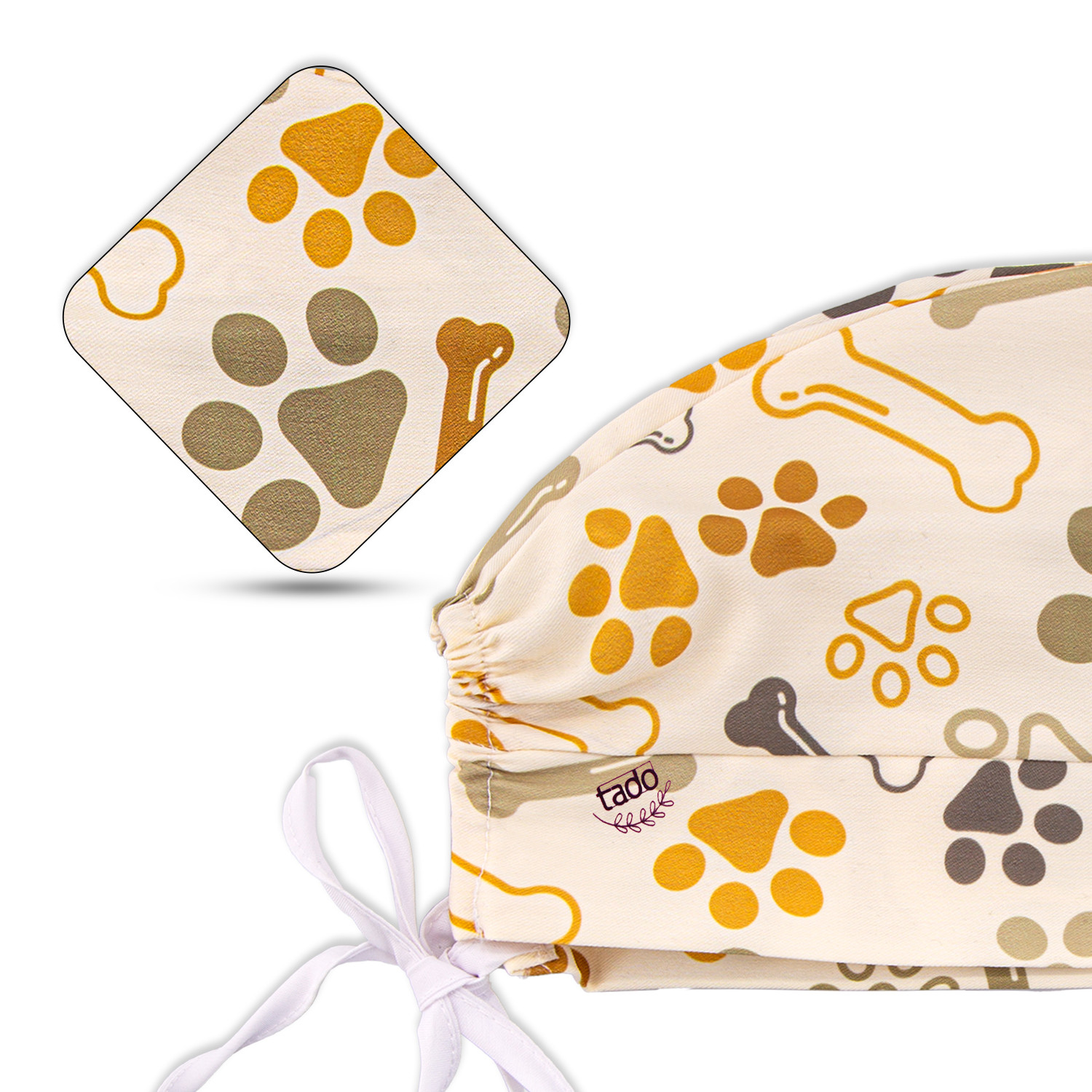 ست کلاه و روپوش پزشکی زنانه تادو طرح پت مدل SRO1937