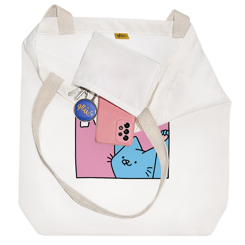 ساک خرید خندالو مدل گربه آبی کد 8592