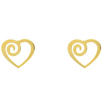 گوشواره طلا 18 عیار زنانه ماهک مدل ME0555 طرح قلب اسپیرال