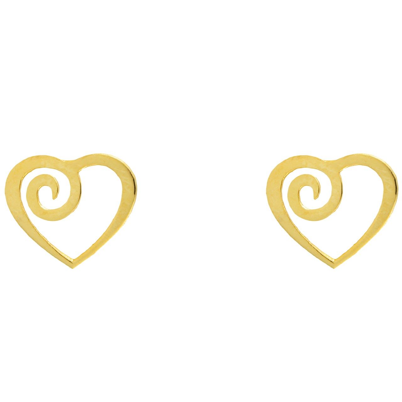 گوشواره طلا 18 عیار زنانه ماهک مدل ME0555 طرح قلب اسپیرال -  - 1