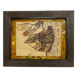 تابلو سوخته نگاری چوب مدل پرنده