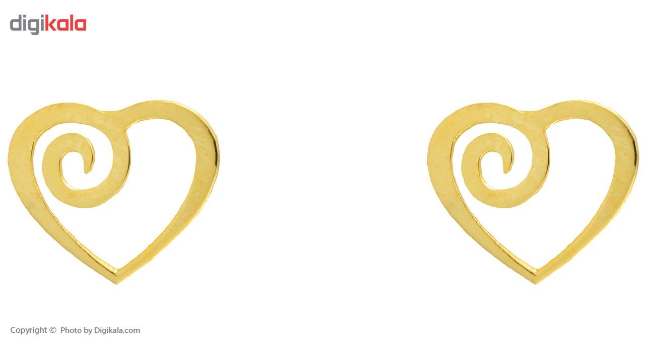 گوشواره طلا 18 عیار زنانه ماهک مدل ME0555 طرح قلب اسپیرال -  - 2