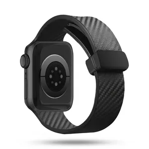 Goof Carbon Silicone Strap suitable for Apple Watch Series 1/2/3/4/5/6/7/8/9/SE 38/40/41mm