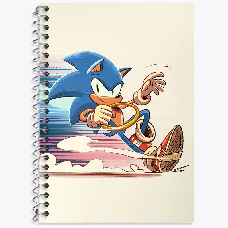دفتر زبان 50 برگ خندالو مدل دو خط طرح سونیک (Sonic) کد 37029