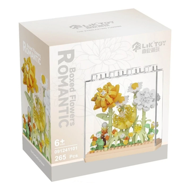 ساختنی 265 تکه مدل گل طرح Glass Box Flowers کد 41101