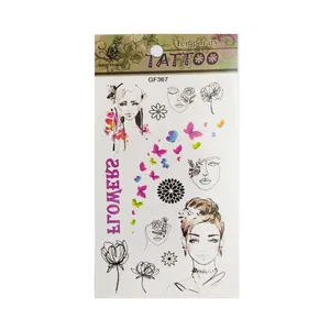 تتو موقت مدل پروانه و رخ دختر و فونت کد 367