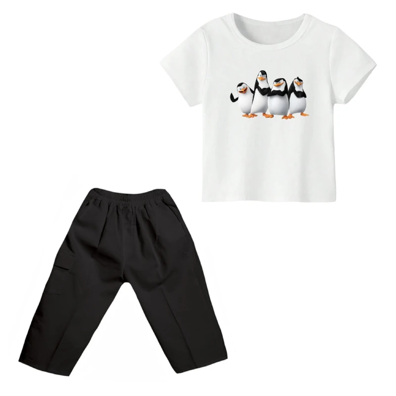 ست تی شرت و شلوارک پسرانه مدل پنگوئن کد ۲۳