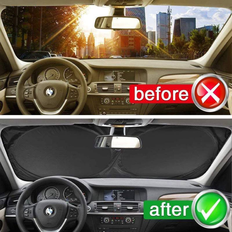 آفتابگیر شیشه جلو خودرو مدل عینکی کد 2023 مجموعه 2 عددی