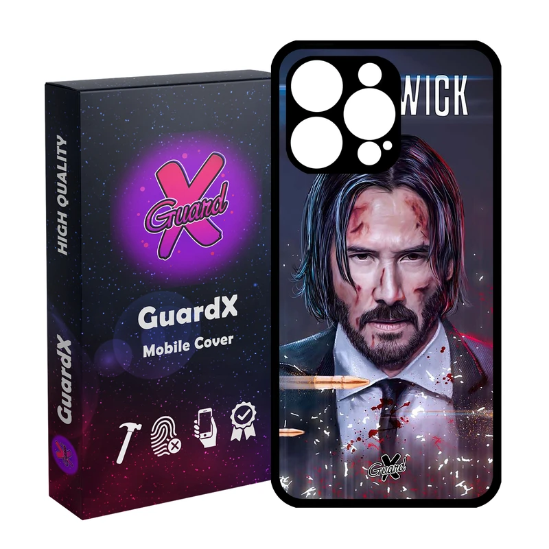 کاور گارد ایکس طرح John Wick مدل قاب Glass10145 مناسب برای گوشی موبایل اپل iPhone 15 Pro Max