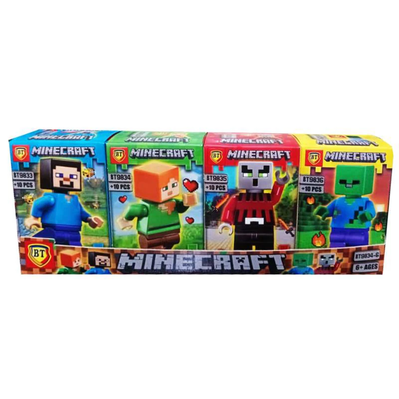 ساختنی مدل آدمک ماینکرافت کد 9033/36 مجموعه 4 عددی