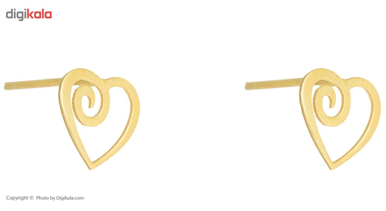 گوشواره طلا 18 عیار زنانه ماهک مدل ME0555 طرح قلب اسپیرال -  - 4