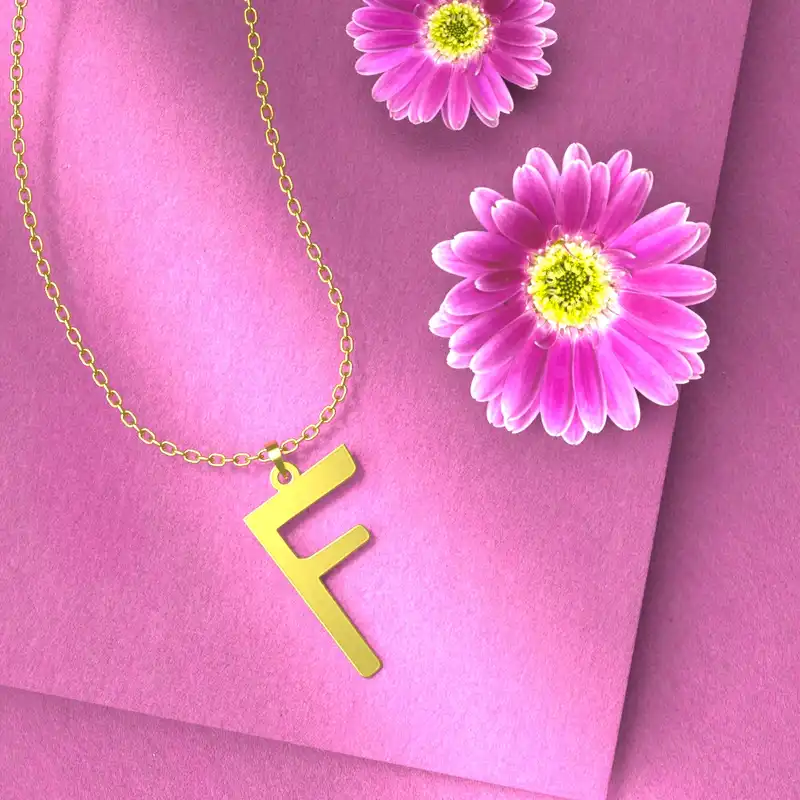 گردنبند طلا 18 عیار زنانه مدوپد مدل حرف F کد H3-1-1240