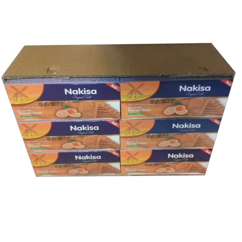 بیسکوییت با طعم پرتقال نکیسا- 300 گرم بسته 12 عددی