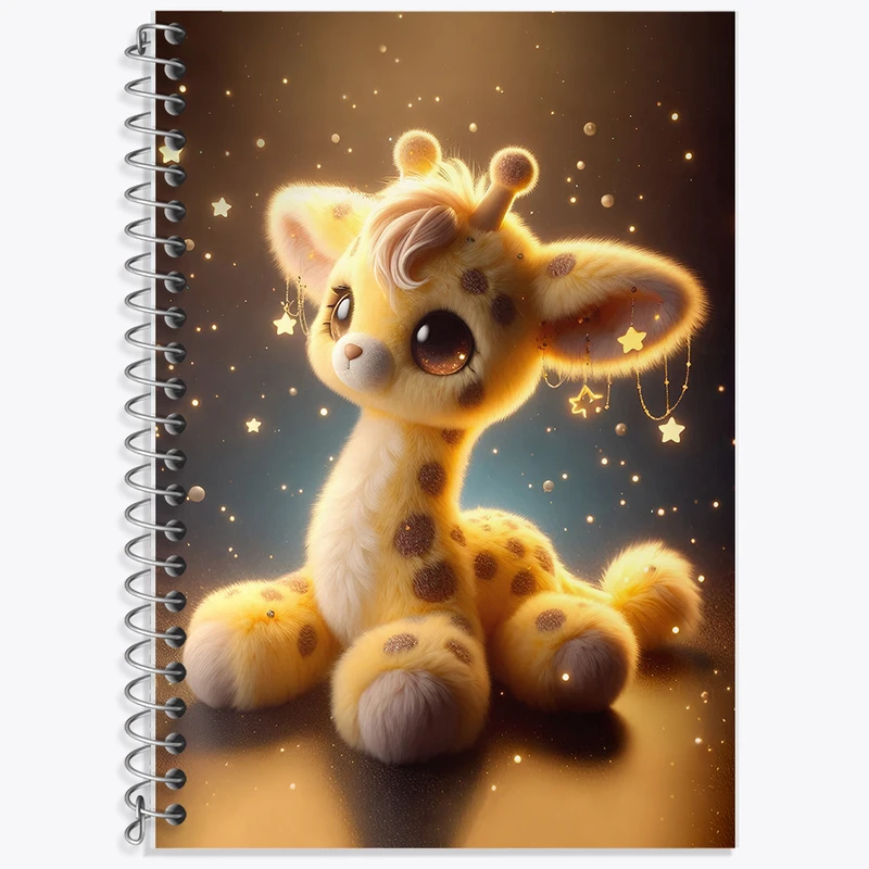 دفتر زبان 50 برگ خندالو مدل سه خط طرح زرافه کیوت کد F5490