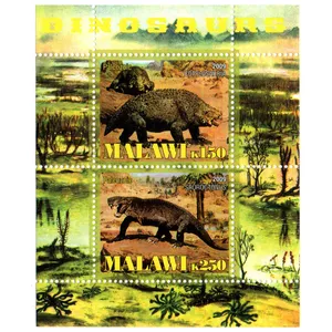 تمبر یادگاری مدل مالاوی دایناسورها مجموعه 2  عددی