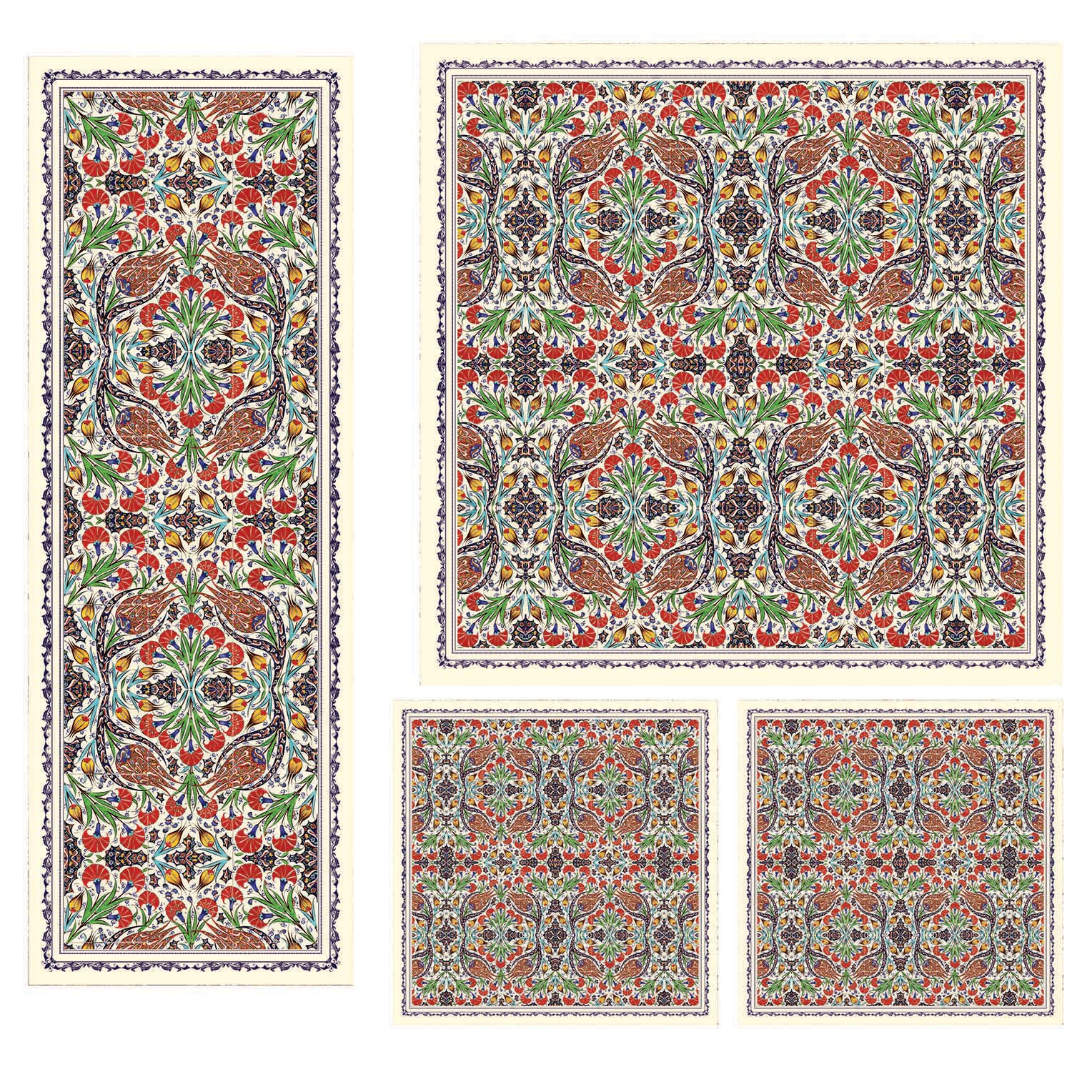 ست رومیزی 4 تکه شمسه نگار مدل SETU9b