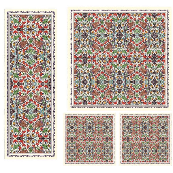 ست رومیزی 4 تکه شمسه نگار مدل SETU9b