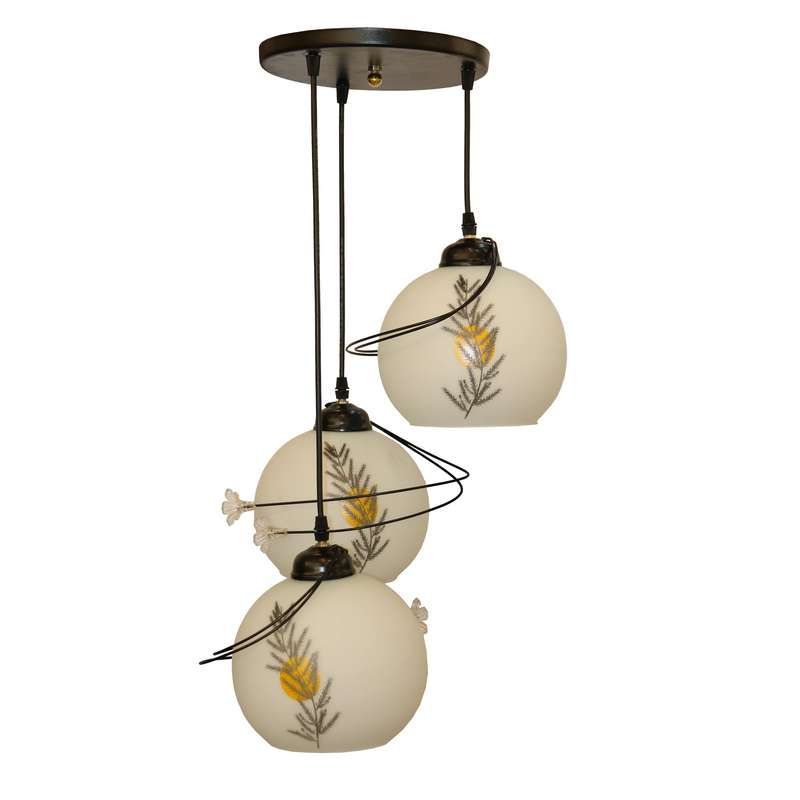 لوستر 3 شعله پلاس نور شو مدل صحرا کد C