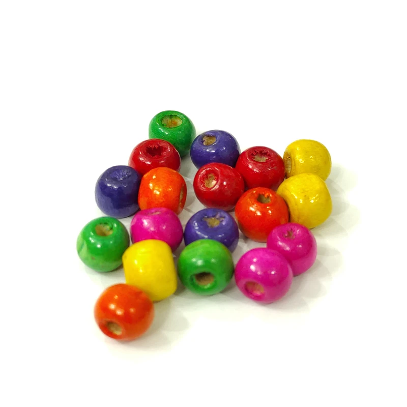 عکس شماره 13 : مهره دستبند مدل چوبی رنگی بسته 200 عددی