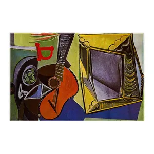 کاغذ کادو ترمه طراحان ایده مدل طبیعت بی جان با گیتار از پیکاسو کد art0325
