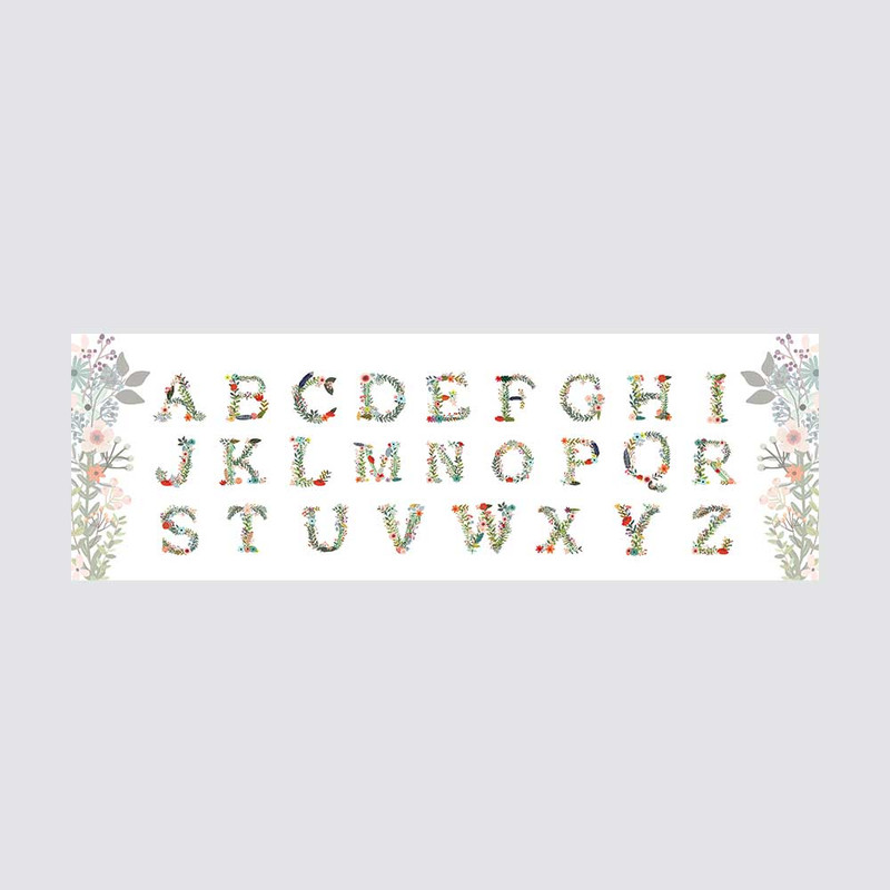 پوستر آموزشی مدل حروف انگلیسی طرح گل کد 01