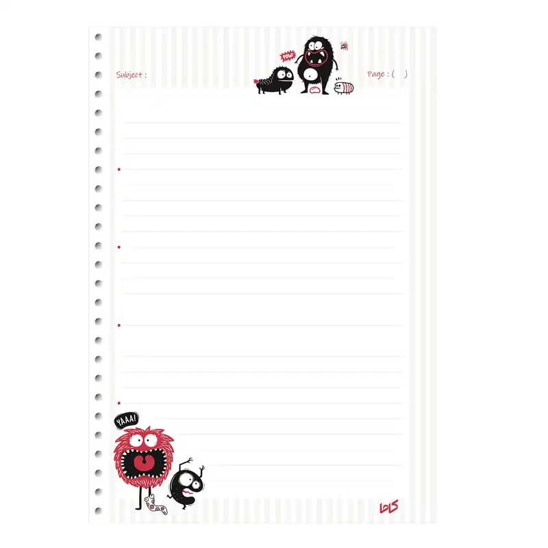 کاغذ کلاسور کاما طرح هیولا بسته 50 عددی