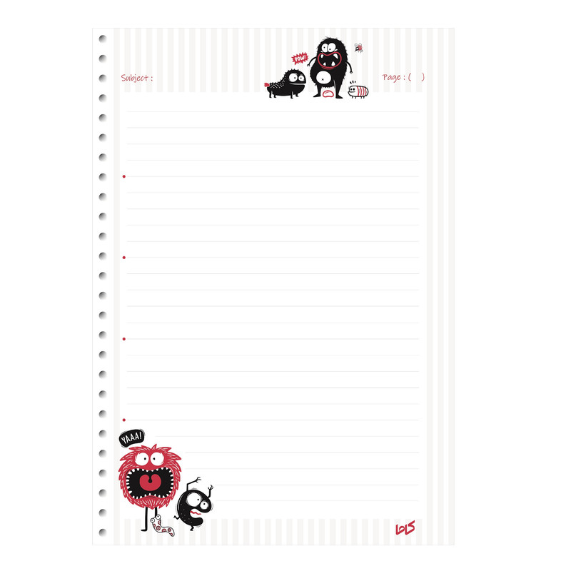 دفتر کلاسوری کاما طرح هیولا مدل طرح دار