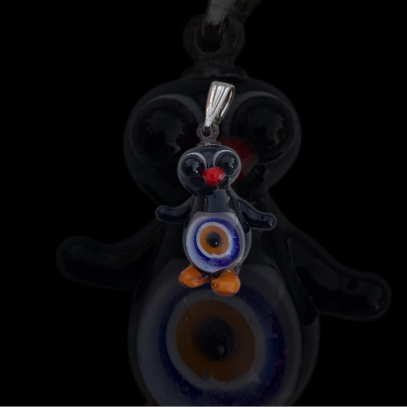 آویز گردنبند مدل چشم نظر پنگوئن