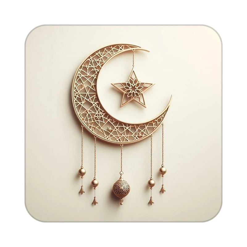 زیر لیوانی کاکتی طرح ماه و ستاره مدل mp52799