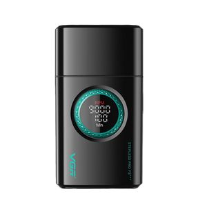 ماشین اصلاح صورت و بدن شارژی وی جی ار مدل v-378 با تیغه تیتانیوم و استیل ضد زنگ، موتور 9000 دور در دقیقه، باتری 1400 میلیآمپرساعت با شارژ سریع و صفحه نمایش دیجیتال، طراحی ارگونومیک و قابلیت اصلاح با شماره صفر