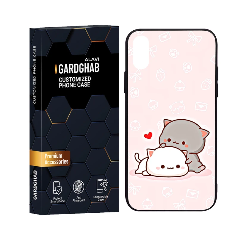 کاور گارد قاب علوی مدل دورژله ای پشت گلس عاشقانه مناسب برای گوشی موبایل اپل iPhone X / XS