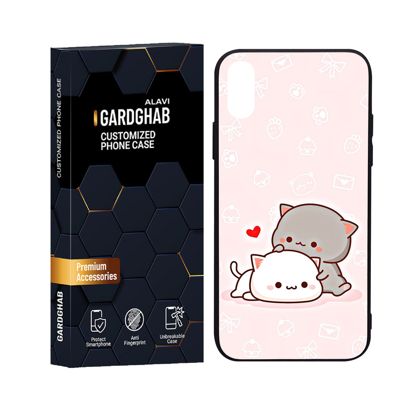 کاور گارد قاب علوی مدل دورژله ای پشت گلس عاشقانه مناسب برای گوشی موبایل اپل iPhone X / XS