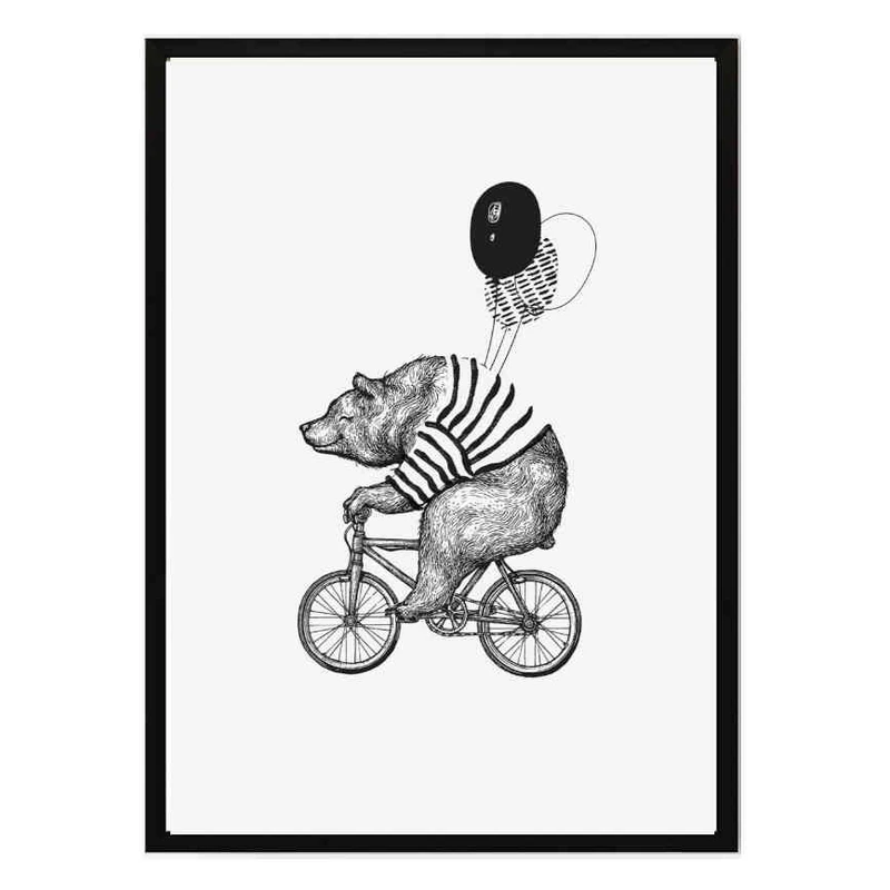 تابلو مدل Bear on the bike کد 248901790