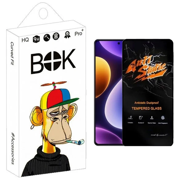 محافظ صفحه نمایش بوک مدل Carbon Antistatic مناسب برای گوشی موبایل شیائومی Redmi Note 12 Turbo / Note 13 5G / Note 13R Pro
