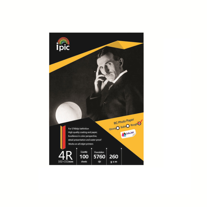 کاغذ چاپ عکس آی پیک مدل فتو گلاسه 260g ابریشمی مات 15×10 بسته 100 عددی