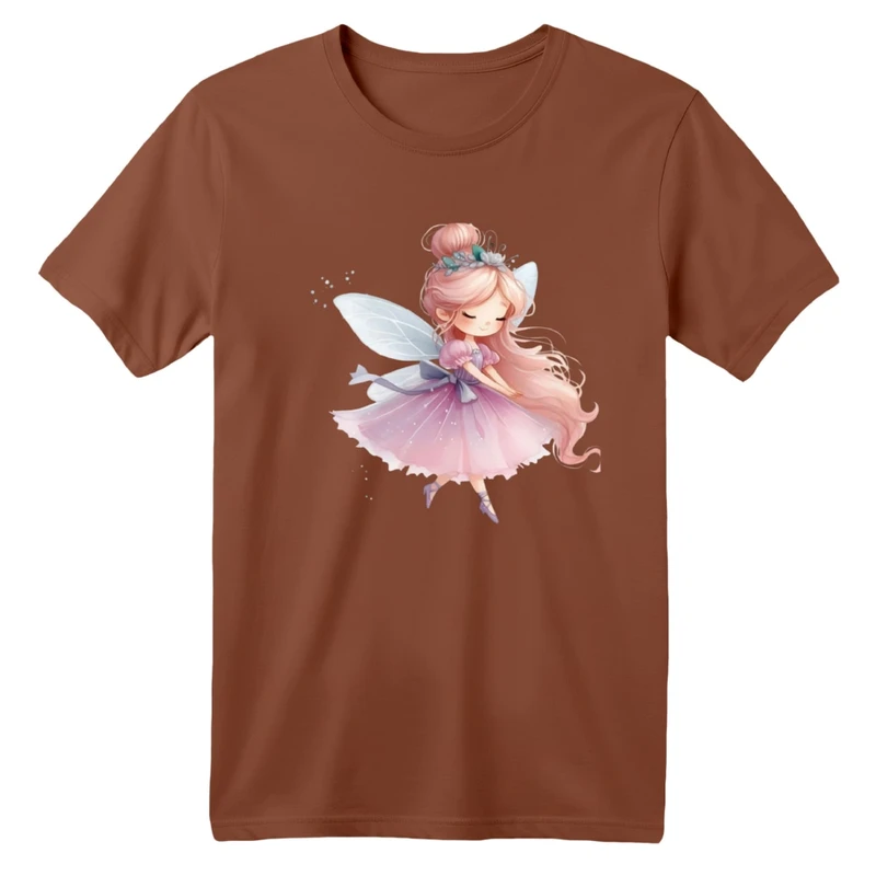 تی شرت آستین کوتاه بچگانه مدل دخترک فرشته کد 4