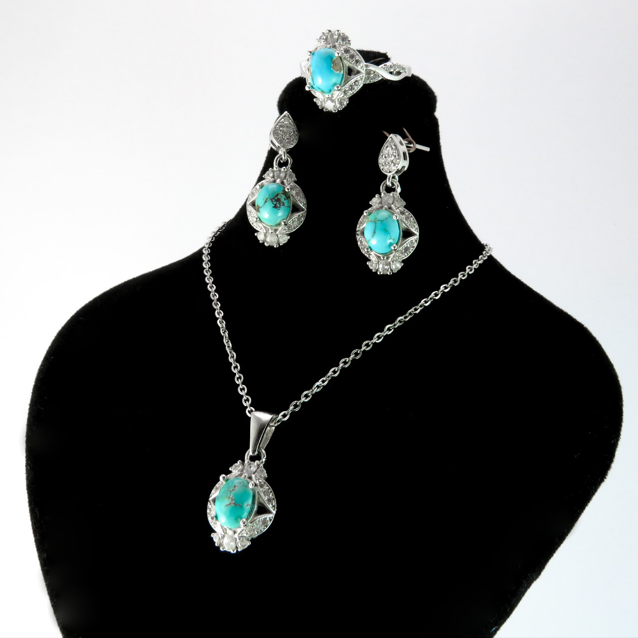 نیم ست نقره زنانه کد AV036-2