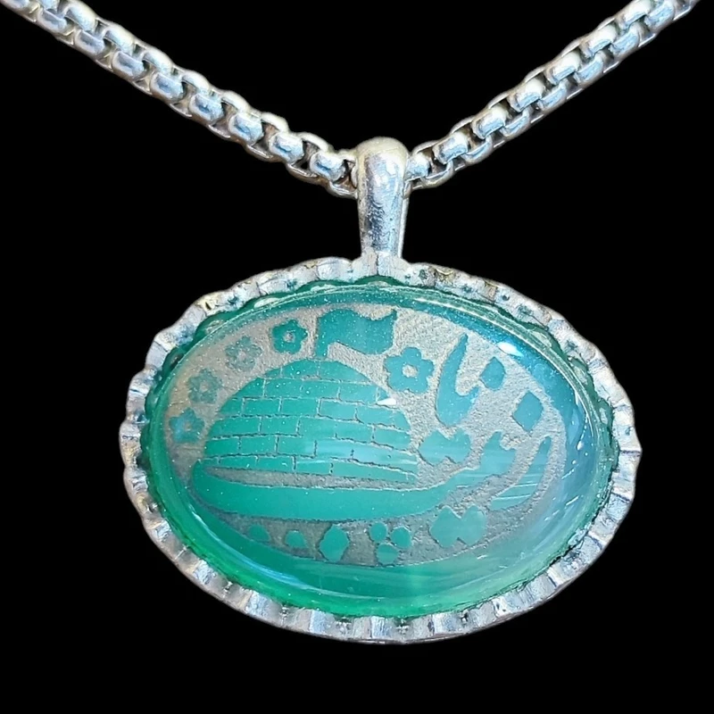 گردنبند مردانه مدل سنگ عقیق خطی کد 7500