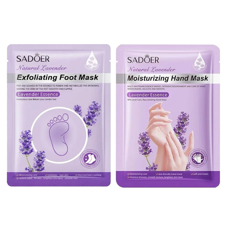 ماسک پا سادور مدل اسطوخودوس مناسب برای انوع پوست وزن 35 گرم به همراه ماسک دست سادور مدل لوندر مناسب برای انواع پوست وزن 35 گرم