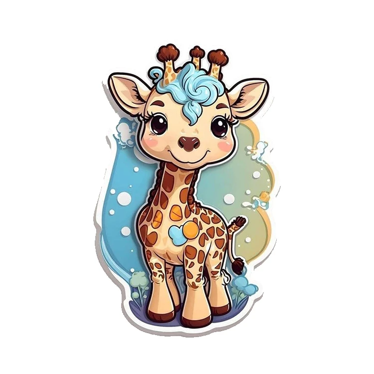 استیکر پارچه و لباس پاد آفرین مدل زرافه کد 595