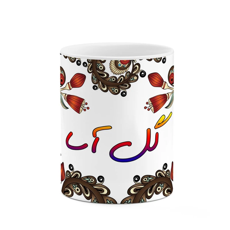 ماگ کاکتی مدل اسم گل_آسا طرح سنتی گل و بته کد mgh46690